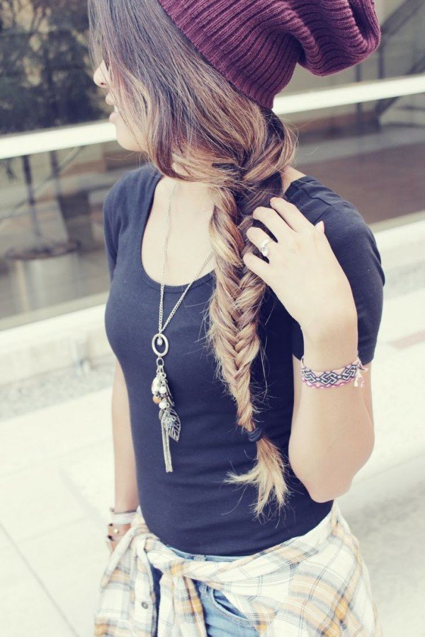 winter hat hairstyles