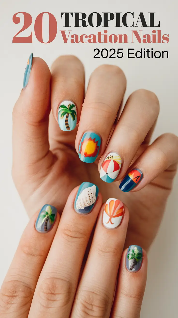 tropical vacation nails