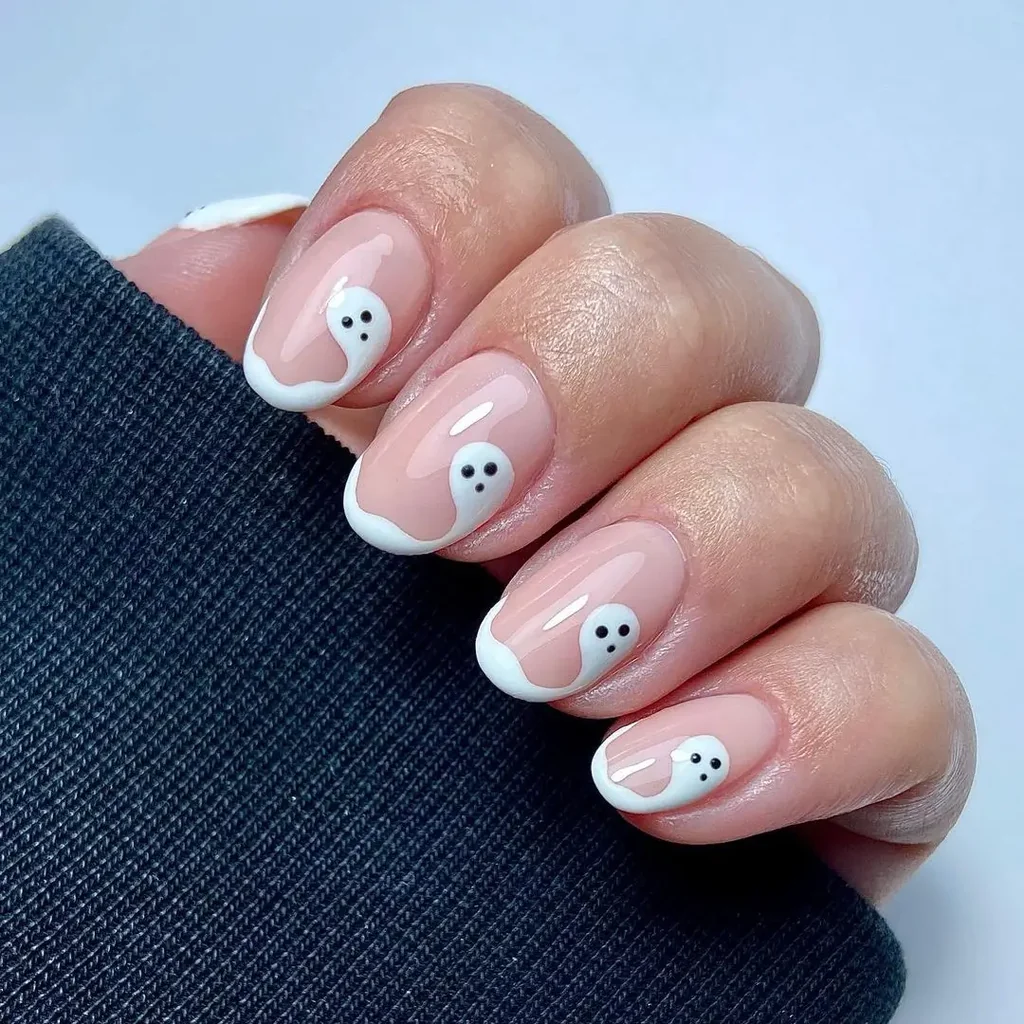 nude halloween nails