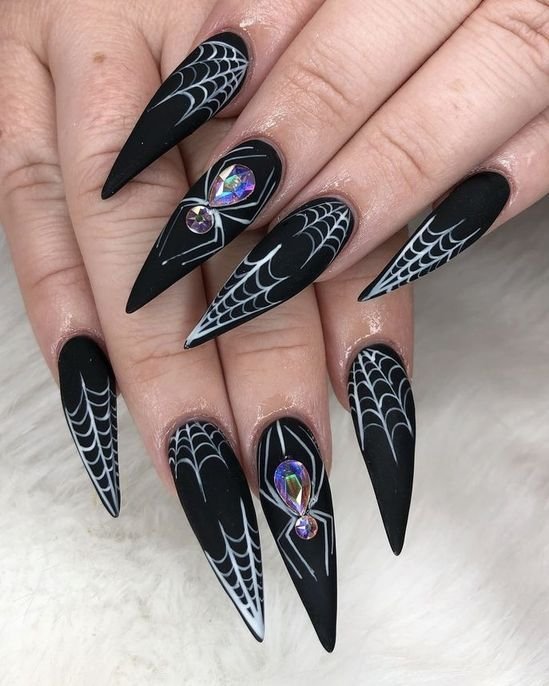 spiderweb nail designs