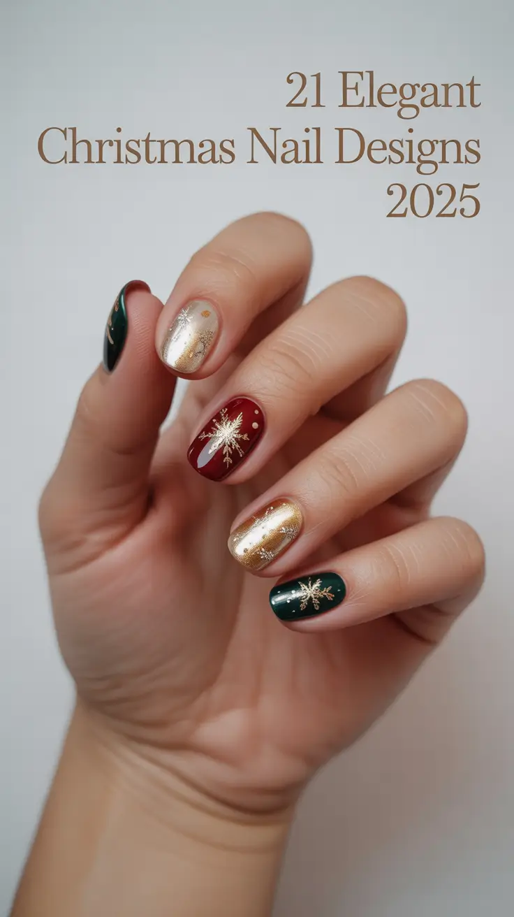 elegant christmas nail