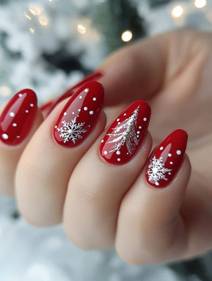 elegant christmas nails