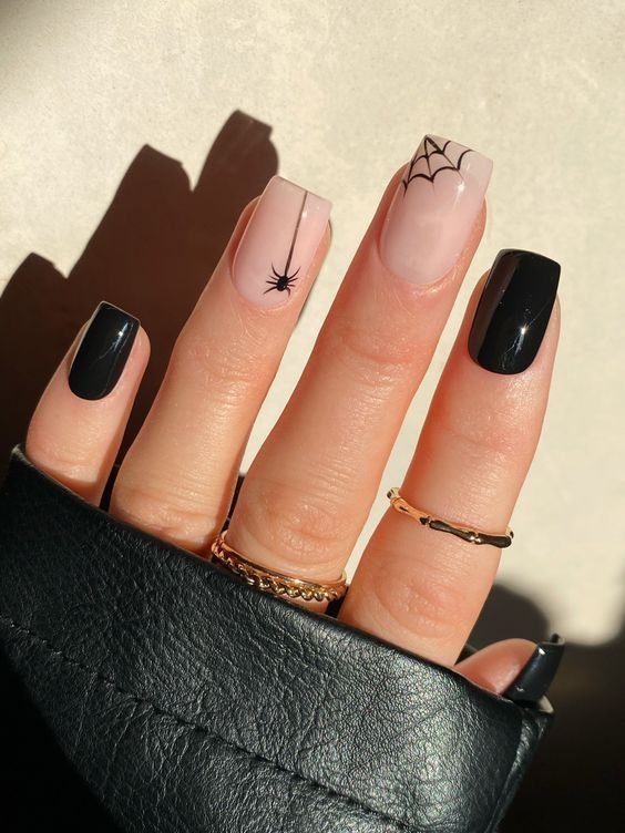 minimalist halloween nail