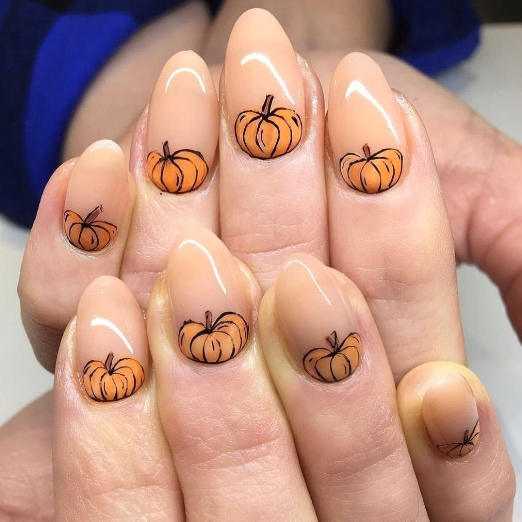 pumpkin spice nails