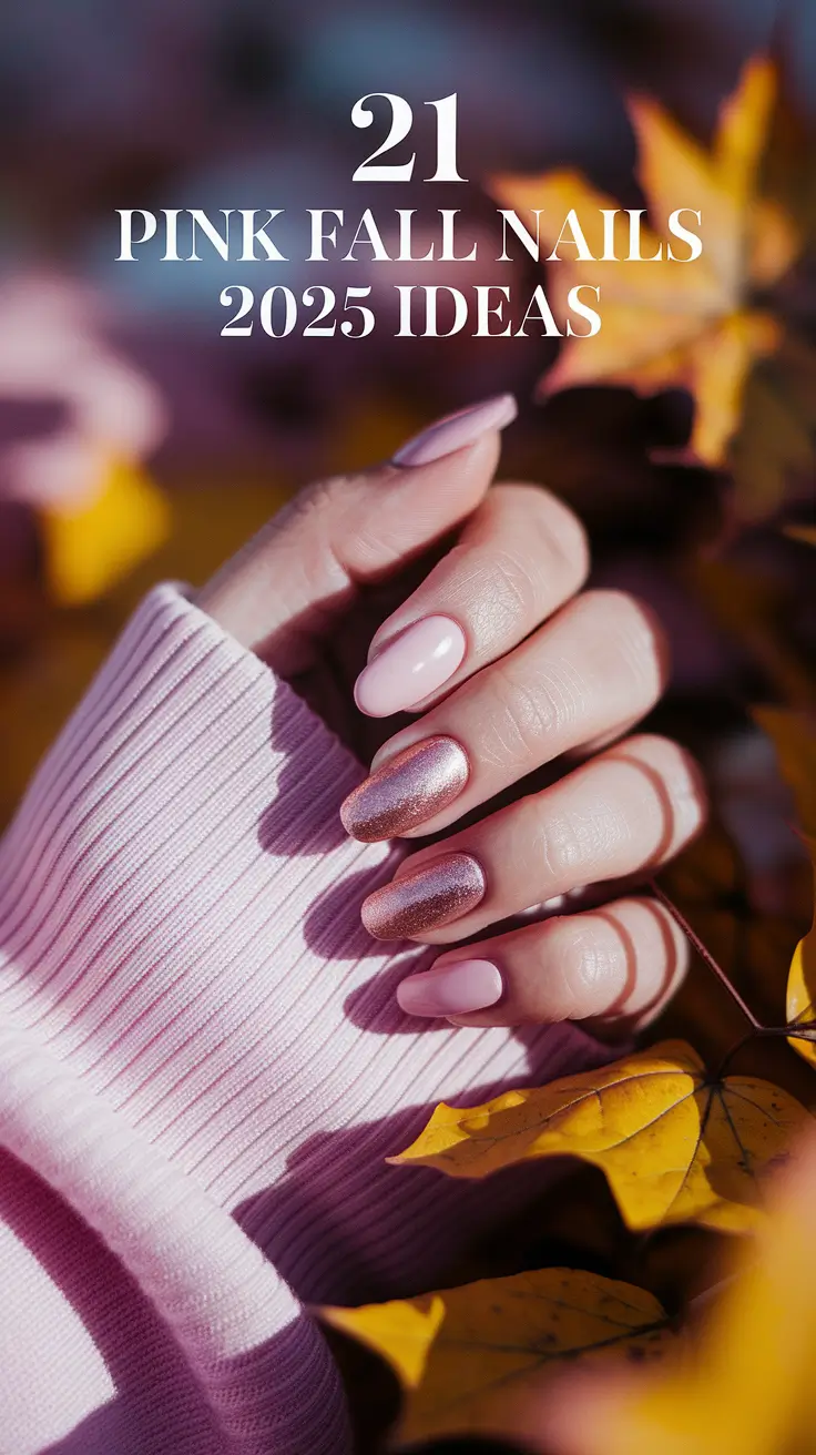 pink fall nails