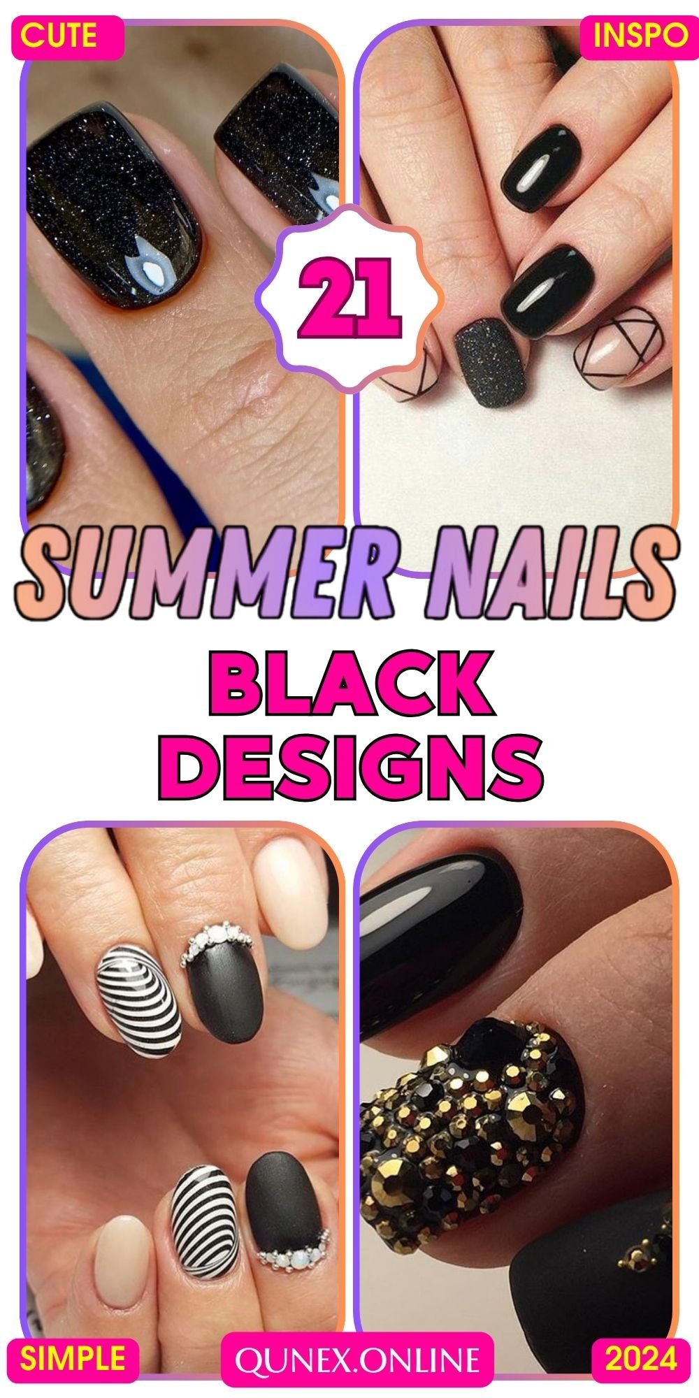 black summer nails