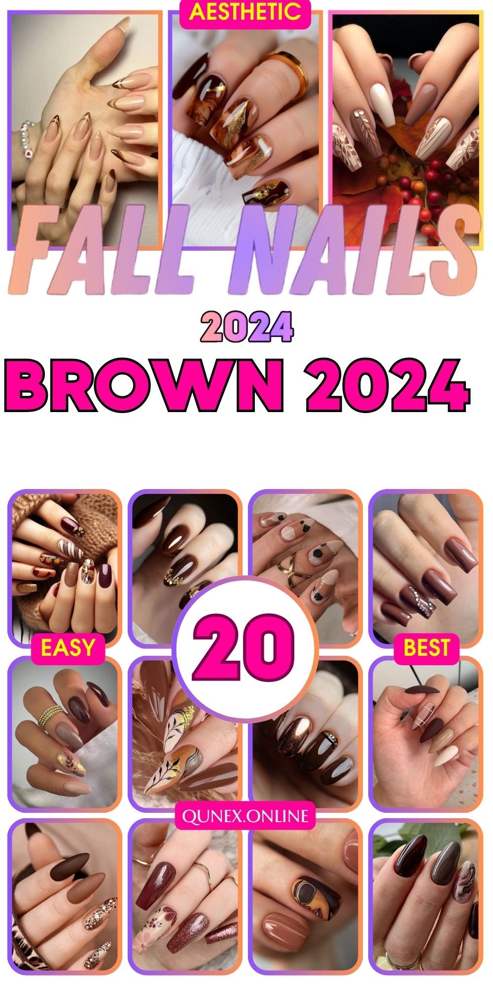 brown fall nails
