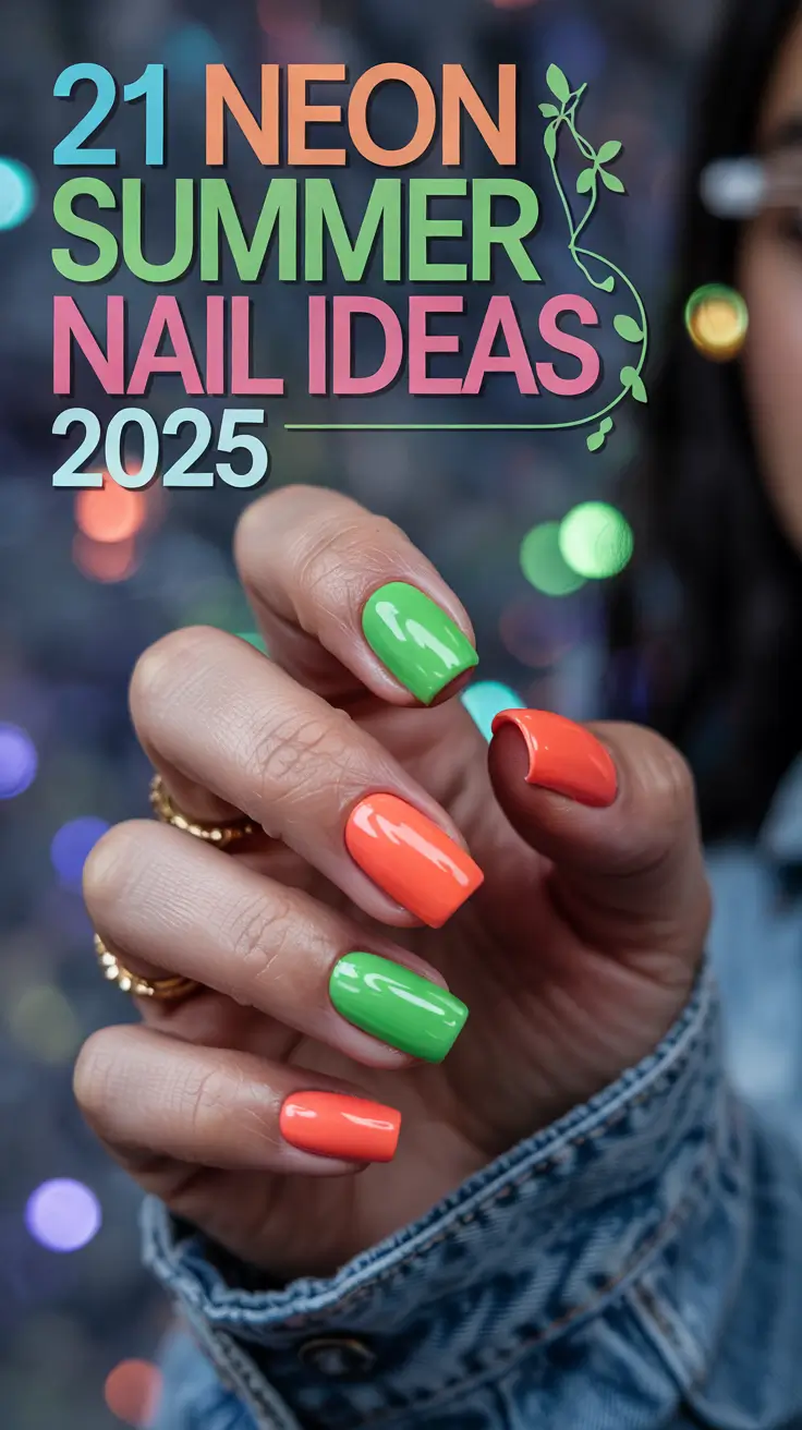 neon summer nail